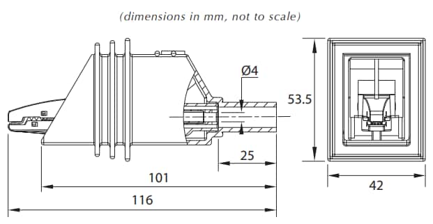 Mechanical Drawing - Cal Test Electronics CT3021 Large Alligator Clips Mechanical Drawing - Cal Test Electronics CT3021 Large Alligator Clips
